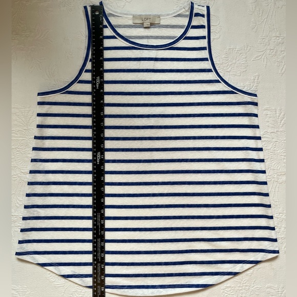 NWT LOFT Stripe Cotton Blend Racerback Tank Top Size L - Picture 6 of 10